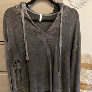 Waffle knit sweatshirt